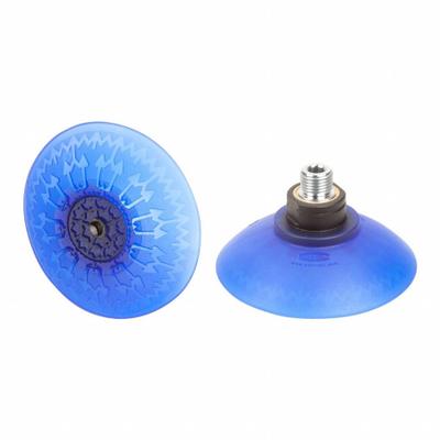 SCHMALZ Vacuum Pad Assembly: Deep, G1/4 in, 92.2 mm Pad Dia, Elastodur ED, Blue - Bell Type Automotive Industry Vacuum Pad Assemblies