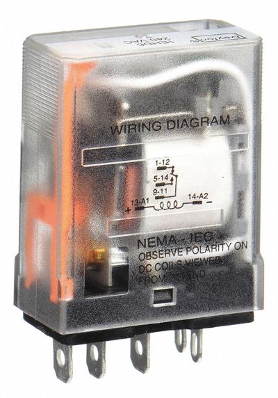 Dayton General Purpose Relay: Socket Mounted, 15 A Current Rating, 240V AC, SPDT - Socket-Mounted Relays