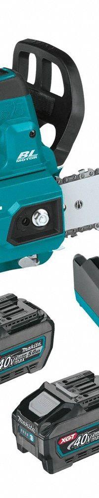 MAKITA Battery-Powered Chainsaws: 12 in Bar Lg, Top Handle, Adj/Auto Chain Oiler, 40 V, 30 cc (MPN GCU01T). Key specifications — Brand: MAKITA.