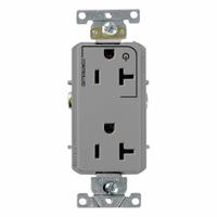 LEVITON Duplex Receptacle Outlet: Duplex, 5-20, Gray, 125V AC, 20 A, 2 Pole / 3 Wire (MPN 16352-1PG)