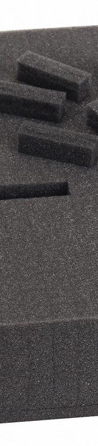 BOSCH Foam Insert: Black, 12 1/2 in Overall Wd, 15 3/4 in Overall Lg, 0 Compartments, Foam (MPN FOAM-201). Key specifications — Includes: Pre-Cut Foam Insert for LBOXX-2; Material: Foam; Brand: BOSCH; Color: Black; Compatible Manufacturer Model Number: L-Boxx-2; Product Type: Foam Insert.