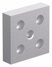 Base Plate: 10 Series, Aluminum, 2 in x 1/2 in x 2 in, Drop-In, Quad, Adj (MPN 2131). Key specifications — Includes Fasteners: No; Mounting Type: Drop-In; System of Measurement: Inch; Finish: Anodized; Brand: 80/20; Material: Aluminum; Product Type: Center Tap Base Plate; Adjustable: Yes.