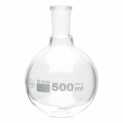 APPROVED VENDOR Boiling Flask: 500 mL, Colorless, Round - Glass Boiling Flasks