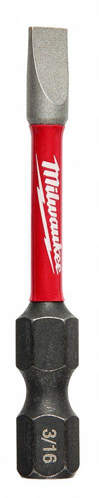 MILWAUKEE Power Bit: Power Bit, Slotted Head, Imperial, 3/16" Bit Industry Size, Std, Hex, 25 PK (MPN 48-32-4157). Key specifications — attr1119753: Alloy Steel; attr1119759: Standard; attr1119760: MILWAUKEE; attr1119757: Hex.