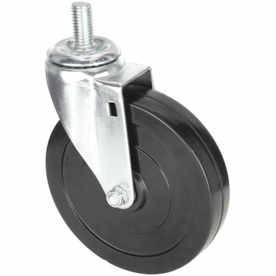 APPROVED VENDOR Stem Caster: Swivel, 6 in Wheel Dia., 1 1/4 in Wheel Wd, Rubber - Standard Threaded Stem Casters