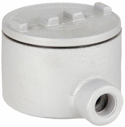 APPLETON ELECTRIC Conduit Outlet Body: Aluminum, GR, 1 in Trade Size, LB Body - LB Round Body - 90° Elbow Type