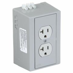 HUBBELL DIN Rail Receptacle: Duplex, 5-20, Gray, 125V AC, 20 A, 2 Pole / 3 Wire (MPN DRUB20)