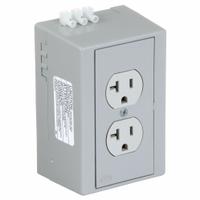 HUBBELL DIN Rail Receptacle: Duplex, 5-20, Gray, 125V AC, 20 A, 2 Pole / 3 Wire (MPN DRUB20)