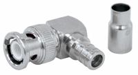 DOLPHIN COMPONENTS CORP Coaxial Connector (Right Angle): Male, Connector, Silver, Crimp-On, 10 PK (MPN DC-R-5). Key specifications — attr930438: Connector; attr930422: DOLPHIN COMPONENTS CORP; attr930423: Silver; attr930429: Nickel-Plated; attr930430: Male; attr976216: Right Angle.