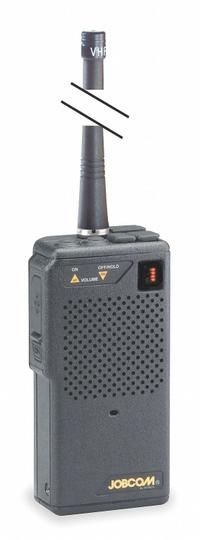 RITRON Handheld Two Way Radio: Jobcom JMX Series, VHF, Analog, 1.5 W, 10 Channels, Alphanumeric (MPN JMX141D). Key specifications — Color: Black; FCC License Required: Yes.