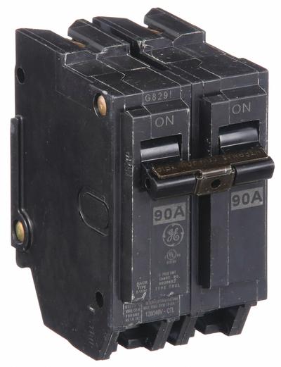 GE Miniature Circuit Breaker: THQL, 90 A, 120/240V AC, Single Phase, 10kA at 120/240V AC - THQP, THQL & THHQL Series, Plug-In GE Miniature Circuit Breakers