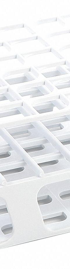 Tube Rack: 2 3/8 in Overall Wd, 4 in Overall Ht, 4 in Overall Lg, POM, White, (36) Wells, Benchtop (MPN HS27501A). Key specifications — Material: POM; Mounting Location: Benchtop; Color: White; Product Type: Test Tube Rack; Total Holding Capacity: (36) Wells; Brand: HEATHROW SCIENTIFIC.