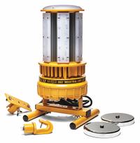 SOUTHWIRE Temporary Job Site Light: LED, 15,000 lm Max Brightness, 15.75 in Max Ht, 120V AC, IP65 (MPN 111508). Key specifications — Operating Voltage: 120V AC; Brand: SOUTHWIRE; Frame Color: Black/Yellow; Manufacturer Part Number: 111508.
