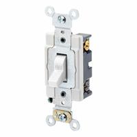 LEVITON Toggle 4-Way, 20 Amp: Toggle Switch, 4-Way, Maintained, White, 120/277V AC, 20 A (MPN 1224-SW). Key specifications — Illuminated: No; Voltage Rating: 120/277V AC.