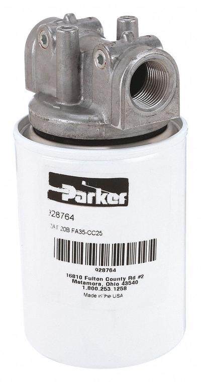 Parker Hydraulic Spin-on Filter: 20 gpm Max. Flow, 150 psi Max. Pressure - Single Head Return Line Hydraulic Filters