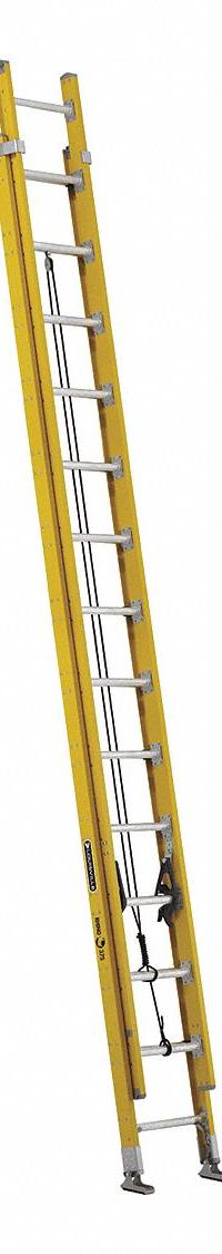LOUISVILLE LADDER Extension Ladder: 28 ft Ladder Size, Fiberglass, 375 lb Load Capacity, 67 lb Wt (MPN FE4228HD). Key specifications — Color: Yellow; Brand: LOUISVILLE LADDER; Removable Fly: Fixed.