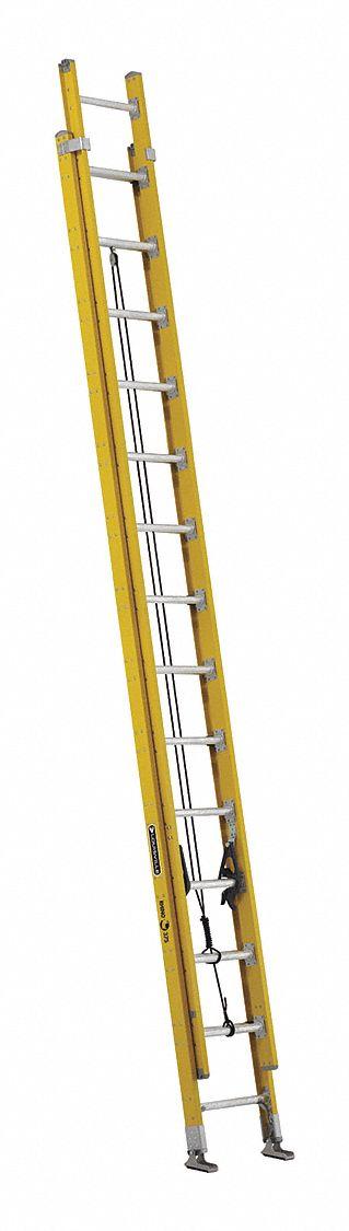 LOUISVILLE LADDER Extension Ladder: 28 ft Ladder Size - Non-Conductive Fiberglass Extension Ladders