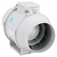 In-Line Duct Fan: 293 cfm Max., 6 in Duct, 65 W, 120V AC, 1 Ph, IP44, Thermoplastic (MPN TD-150). Key specifications — Includes: Mounting Bracket; Brand: SOLER & PALAU; Speed Controllable: Yes; High-Efficiency Motor: No; Housing Material: Thermoplastic; Nameplate Voltage: 120V AC; Number of Speeds: 1; Airflow @ 0.000 in SP - Range: 250 to 499 cfm.