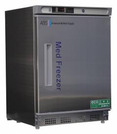 AMERICAN BIOTECH SUPPLY Freezer: Undercounter, 4.2 cu ft, -25°C to -15°C, Manual Defrost Method (MPN PH-ABT-HC-UCBI-0420SS). Key specifications — Defrost Method: Manual; Brand: AMERICAN BIOTECH SUPPLY; Door Hinge: Right.