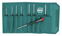 WIHA Precision Screwdriver Set: 1-10 Pieces, 8 Pieces, Hex Tip, Ergonomic Grip, Pouch (MPN 26499). Key specifications — attr1205274: WIHA; attr1205269: 3/32 in.