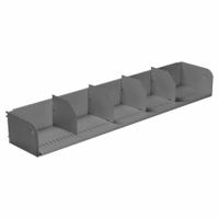 TENNSCO Divider Shelf w/Back Assembly: 60 in Overall Wd, 12 in Overall Dp, Gray, Steel, 7 1/2 in (MPN TWBS-6012A-MGY). Key specifications — Includes Mounting Hardware: Yes; Color: Gray.