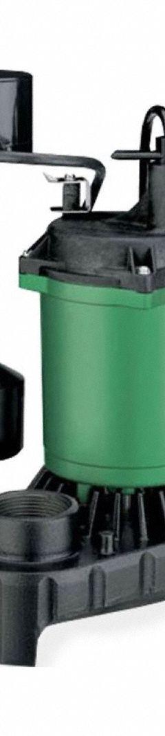 MYERS Submersible Sump Pump: 1/3 hp, 115V AC, 40 gpm Flow Rate @ 10' of Head, 1 1/2 in FNPT, 4.0 A (MPN MS33PV10). Key specifications — Rated Voltage: 115V AC; Brand: MYERS; Switch: Piggyback Vertical Float.