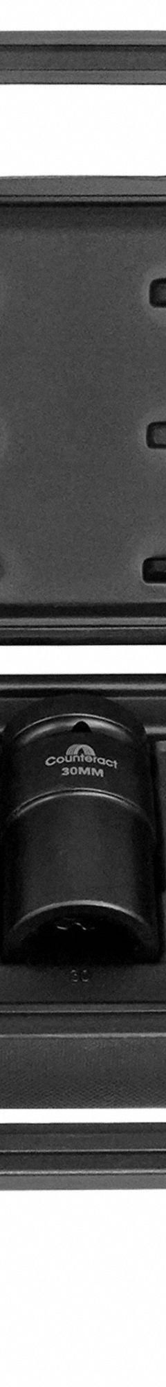 COUNTERACT Commercial Socket Set: 1 in Drive Size, 5 Pieces, (5) 12-Point/(5) 6-Point, Chrome (MPN CBBS1-S5). Key specifications — attr1204429: COUNTERACT; attr1204430: (5) 6-Point; attr1204436: 6-Point Rounded; attr1210036: 17 mm to 35 mm.