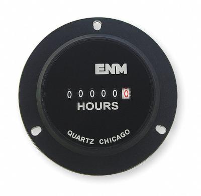 ENM Hour Meter: Hour Meters, Front Panel Mounting, Analog, 20.4 V AC – 24 V AC