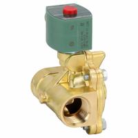REDHAT Solenoid Valve: 2-Way, Normally Closed, 1 in Pipe Size, 110V AC/120V AC, Diaphragm and Piston (MPN 8220G411). Key specifications — Coil Enclosure: Without Junction Box; Pipe Size: 1 in; Voltage: 120V AC; Brand: REDHAT.