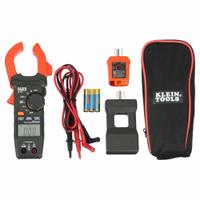 KLEIN TOOLS Digital Clamp Meter: TRMS, CAT III 600V, 400 A Max AC Current Measurement, Clamp Jaw (MPN CL120KIT). Key specifications — Brand: KLEIN TOOLS; Instrument Safety Rating: CAT III 600V; Instrument Counts: 2,000; Calibration Certificate Included: Traceable without Data.