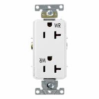LEVITON Decora Plus Duplex Receptacle Outlet: Duplex, 5-20, White, 125V AC, 20 A, 2 Pole / 3 Wire (MPN WDR20-W)