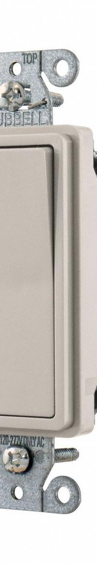 HUBBELL Wall Switch: Rocker Switch, 3-Way, Maintained, Light Almond, 120/277V AC, 20 A (MPN DS320STLA). Key specifications — Illuminated: No; Voltage Rating: 120/277V AC.