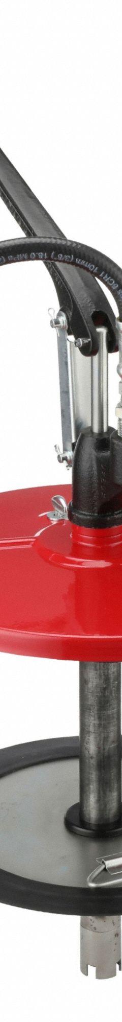 LINCOLN Hand Pump: Lever Action, Pump with Hose, Nozzle & Spout, 0.3 oz per stroke, 3/8 in x 5 ft (MPN 1292). Key specifications — Brand: LINCOLN; Maximum Flow Rate: 0.3 oz per stroke; Suction Tube Material: Steel; Seal Material: PP.