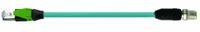 MURRELEKTRONIK Cordset: Cat5, M12 Male Straight x RJ45 Male Straight, 10 m Lg, TPE, Blue, D Coding (MPN 7700-44711-S4U1000). Key specifications — Brand: MURRELEKTRONIK; Cable Jacket Color: Blue; End 1 Coding: D; IP Rating: IP67; Performance Category: Cat5.