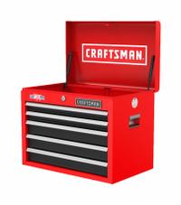 CRAFTSMAN Top Chest: 5 Drawers, Light Duty, 26 in Overall Wd, 16 in Overall Dp, 19 3/4 in Overall Ht (MPN CMST98263RB). Key specifications — Brand: CRAFTSMAN; Power Outlets Included: (2) USB; Includes Drawer Liners: Yes.