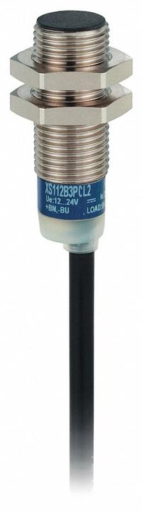 TELEMECANIQUE SENSORS Inductive Cylindrical Proximity Sensor: Non-Terminated Cable, Shielded, PNP (MPN XS112B3PCL2). Key specifications — Brand: TELEMECANIQUE SENSORS; AC Supply Voltage Rating: Not Rated; DC Supply Voltage Rating: 12-24V DC.