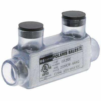 POLARIS Multitap Connector: 2 Port, In-Line Entry, 6 AWG – 250 kcmil Wire Size - Dry-Location In-Line Entry Multitap Connectors