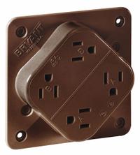BRYANT Receptacle: Quad, 5-15, Brown, 125V AC, 15 A, 2 Pole / 3 Wire (MPN 1254B)