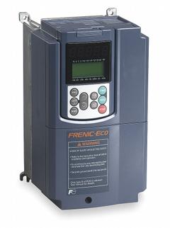 FUJI ELECTRIC Variable Frequency Drive: In Phase Single/Three, Out Phase Three, 20 hp, No Bypass (MPN FRN0035G2S-4GU). Key specifications — Style: Compact/Heat Sink; Color: Black/Blue/Gray; Output Phase: Three.