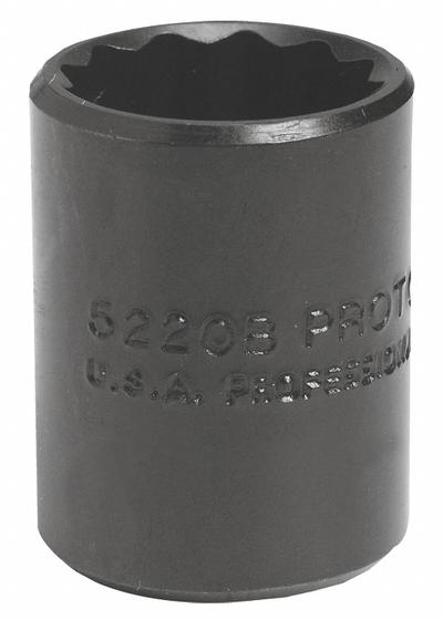 PROTO Socket: SAE, 3/8 in Drive Size, 1 in Socket Size, 12-Point, Std, Black Oxide - 3/8" Drive Hand Sockets