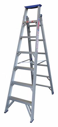 TIVOLI Combination Ladder: 2 Configurations, Aluminum, 300 lb Load Capacity, 23 lb Wt, 7 ft, 13 ft (MPN PRODP7). Key specifications — Brand: TIVOLI; Included Features: Paint Can Hook.