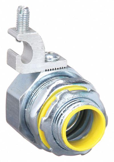 RACO Liquid-Tight Conduit Fitting: Steel/Iron, 2 in Trade Size, Insulated, Straight - Grounding Lug Hazardous Location Liquid-Tight Conduit Fittings