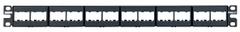 Patch Panel: 1 Rack Units, 24 Ports, Flat, Adhesive Label, Unshielded, Front Access, Unequipped (MPN CPP24WBLY). Key specifications — Brand: PANDUIT; Compatible Adapter Type: Panduit Mini-Com Modules; Material: Steel; _Access Type: Front Access; _Port Labeling: Adhesive Label; _Series: Mini-Com; _Shielded: Unshielded.