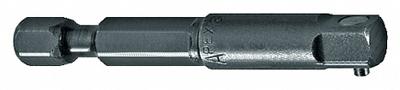 APEX Power Socket Adapter: 1/4 in Output Drive Size, Square, 2 in Overall Lg - 1/4" Male Hex Drive Power Socket Adapters