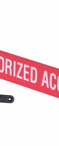 RETRACTA-BELT Wall Mounted Retractable Belt Barrier: Removable Mounting Plate, 30 ft Belt Lg, Red (MPN WM412SB30-AAO-RE). Key specifications — Message Color: White; Frame Color: Black; Brand: RETRACTA-BELT; Belt Color: Red.