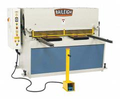 BAILEIGH INDUSTRIAL Machining Shear: Hydraulic, Foot Pedal, 52 in Max. Cut Wd, 8 ga Capacity (MPN SH-5208-HD). Key specifications — attr67083: BAILEIGH INDUSTRIAL.