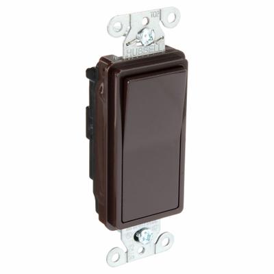 BRYANT Wall Switch: Rocker Switch, 3-Way, Maintained, Brown, 120/277V AC - Rocker Wall Switches