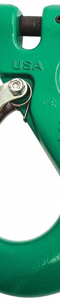 CAMPBELL Sling Hook: 8,800 lb Working Load Limit, 100 Hook Grade, Alloy Steel, 4 3/4 in Overall Lg (MPN 5746695PL). Key specifications — Color: Green; Brand: CAMPBELL; Visual Indicator Markings: None.