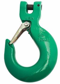 CAMPBELL Sling Hook: 8,800 lb Working Load Limit, 100 Hook Grade, Alloy Steel, 4 3/4 in Overall Lg (MPN 5746695PL). Key specifications — Color: Green; Brand: CAMPBELL; Visual Indicator Markings: None.