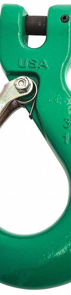 CAMPBELL Sling Hook: 8,800 lb Working Load Limit, 100 Hook Grade, Alloy Steel, 4 3/4 in Overall Lg (MPN 5746695PL). Key specifications — Color: Green; Brand: CAMPBELL; Visual Indicator Markings: None.